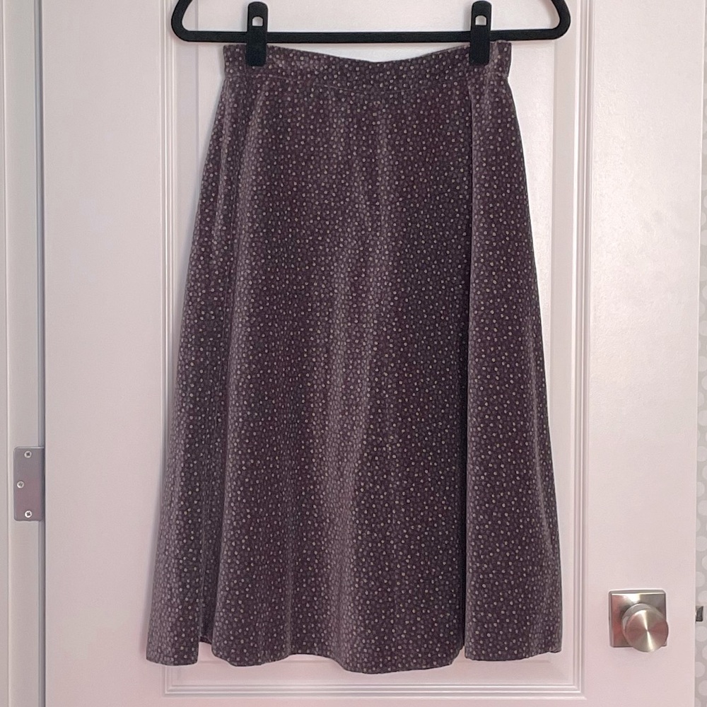 Vintage Purple Floral Velvet Skirt
